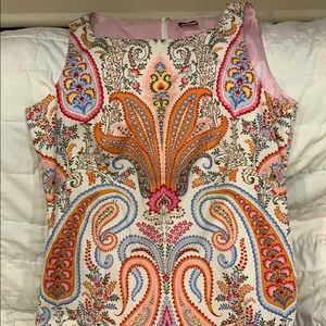 J Crew lined paisley print dress